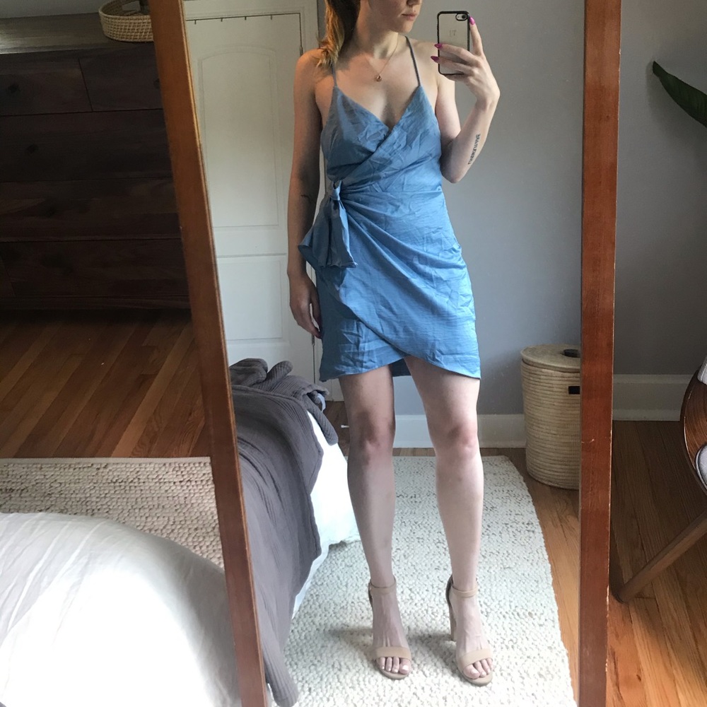 NWT Hello Molly midnight blue wrap dress